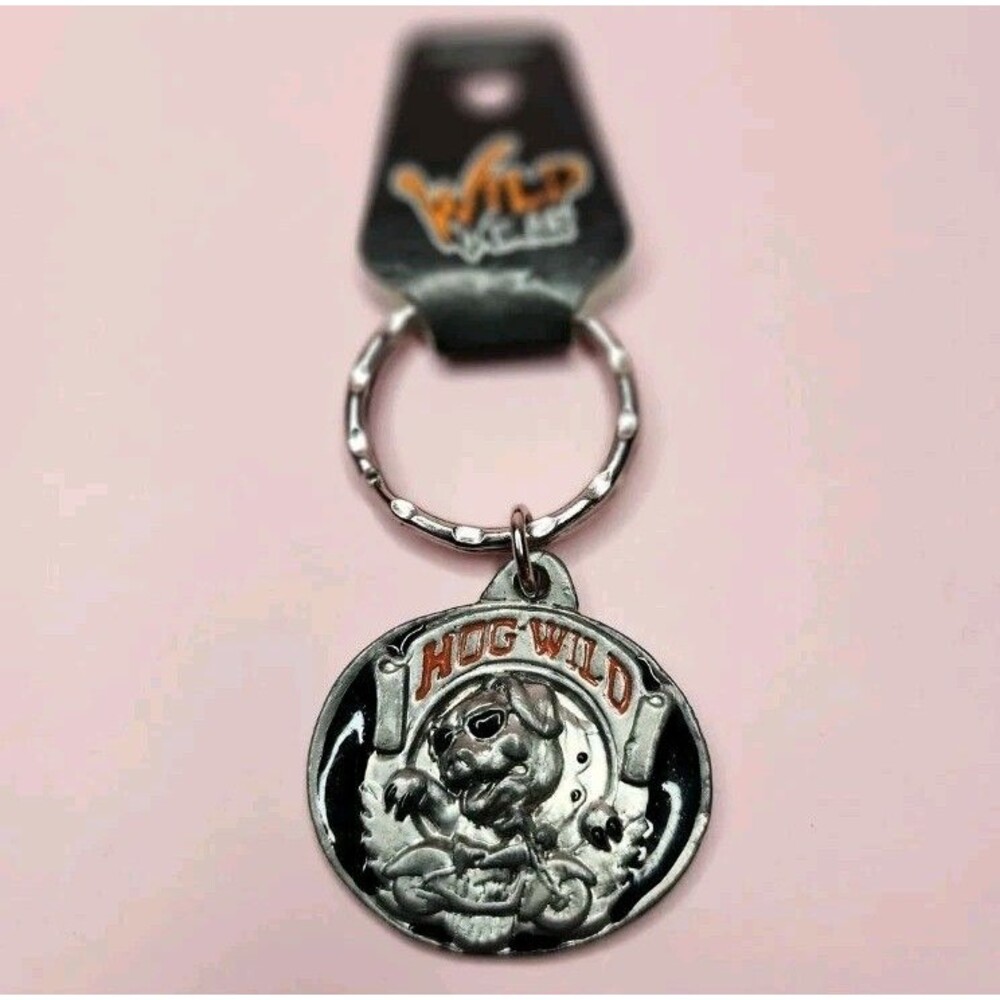 Wild Wear Vintage Black  "Hog Wild" Motorcycle 3D Punk Biker Ride Road Freedom